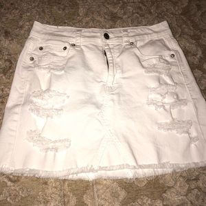 american eagle white denim skirt